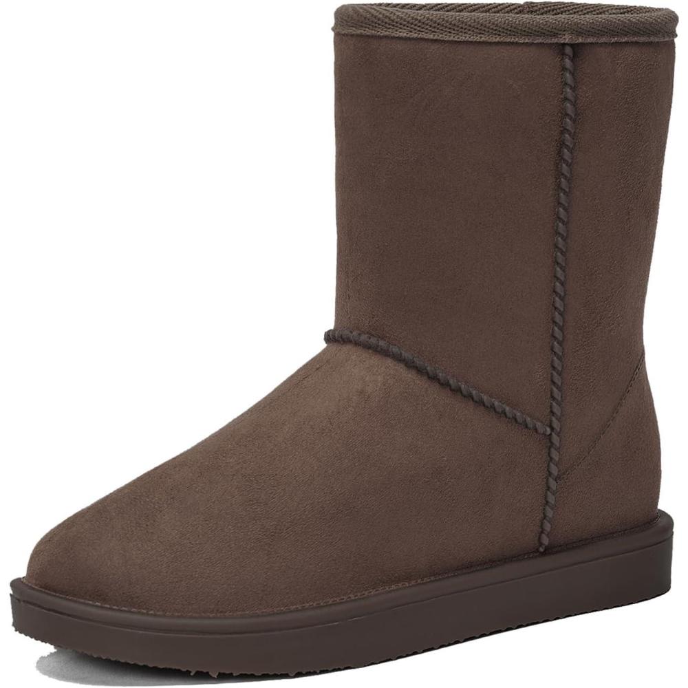 imageDKSUKO Womens Classic Waterproof Snow Boots Winter BootsBrown