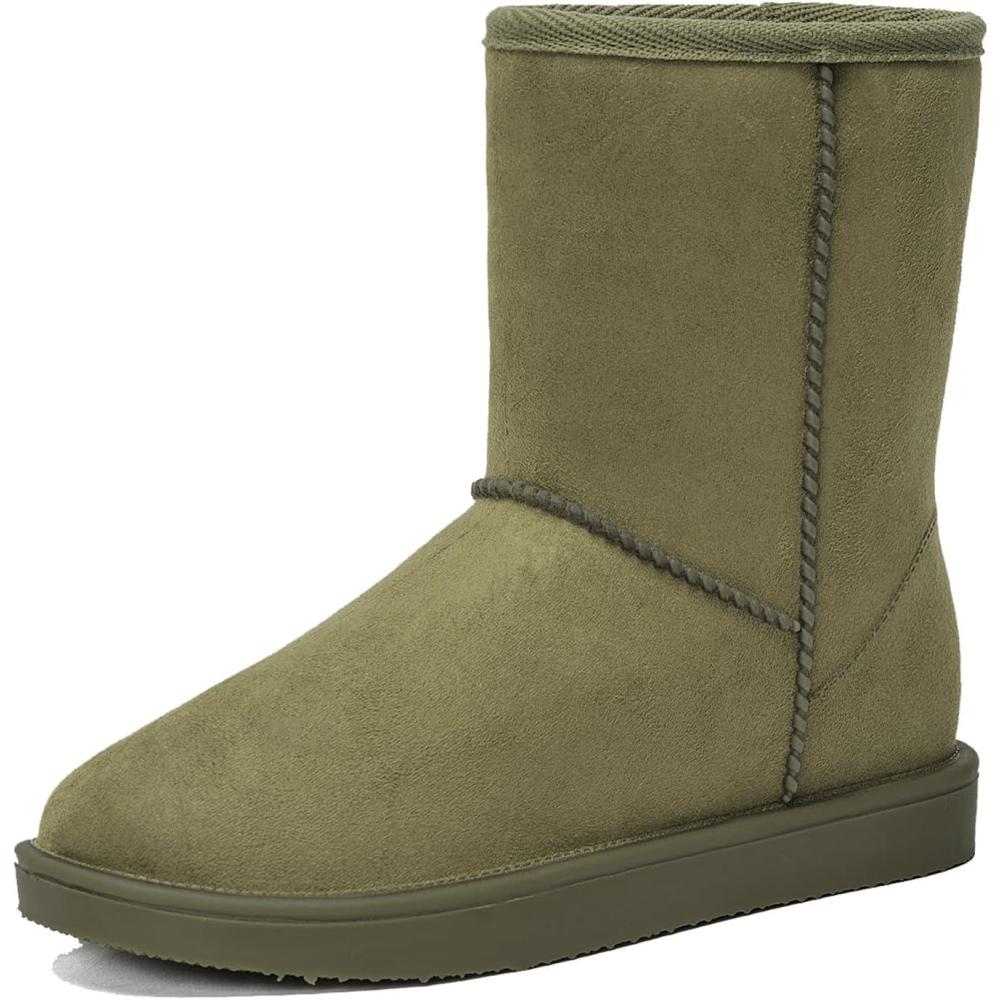 imageDKSUKO Womens Classic Waterproof Snow Boots Winter BootsOlive Green
