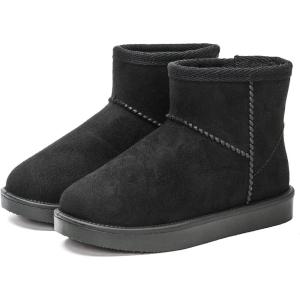 DKSUKO Kid ‘s Classic Waterproof Snow Boots Toddler Winter Boots(Black Short)