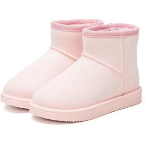 DKSUKO Kid ‘s Classic Waterproof Snow Boots Toddler Winter Boots(Pink Short)