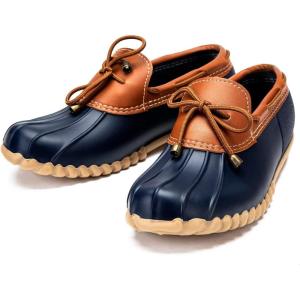 DKSUKO Snow Women’s Waterpoof Loafer Shoes Slip On Flat Duck Shoe(Blue No Fur)