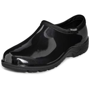 DKSUKO Waterproof Garden Shoe for Women Outdoor Slip-On Rain Boots Short Ankle Work Shoes and Garden Clogs with Comfort Insole(Black)