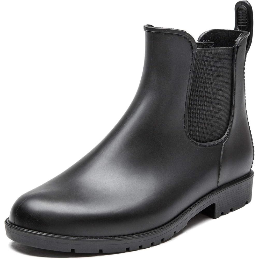 imageDKSUKO Snow Womens Warm Chelsea Ankle Winter Rain Boots Waterproof Chevonne BootBlack