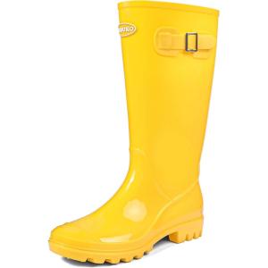 DKSUKO Women’s Tall Rain Boots Garden Boots Waterproof Wellington Rubber Boots(Bright Yellow)